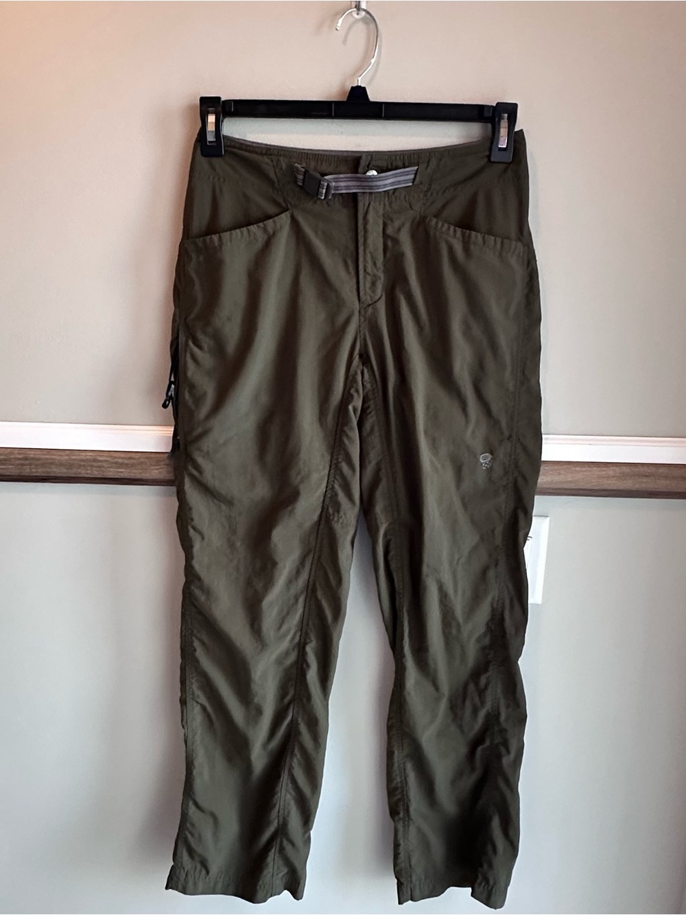 Mountain Hardware Olive Green Nylon Belted Pants Gorpcore Hiking